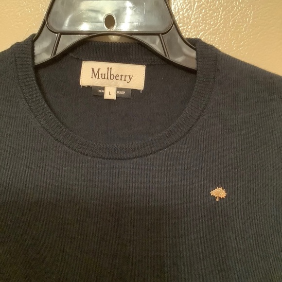 Mulberry Dark Navy Wool Blend Jumper Sweater​​​​​​ - Picture 3 of 15